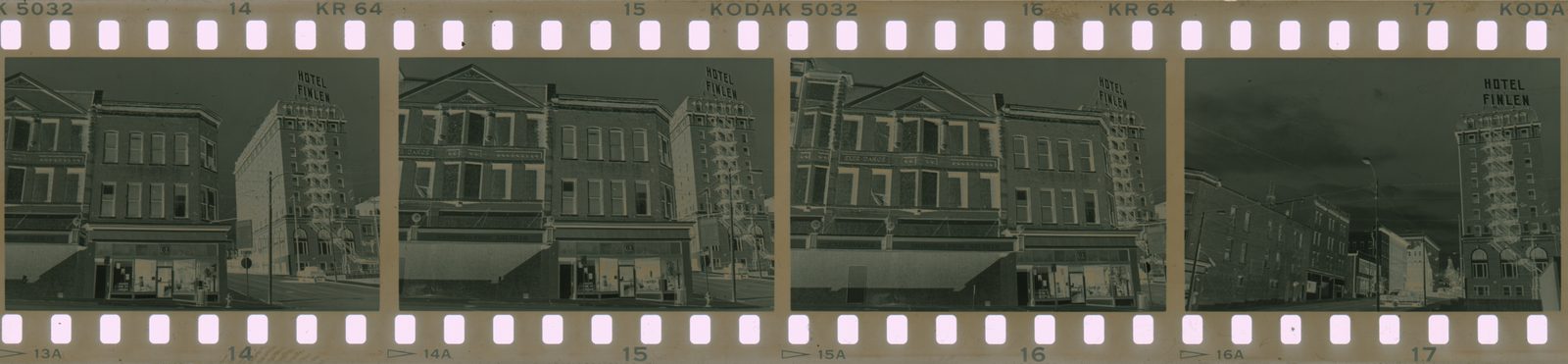 Scanned 35mm negative strip with sprocket holes